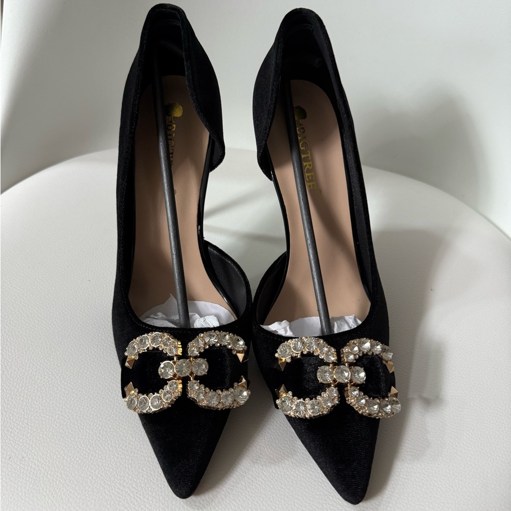 BIGTREE High Quality Shoes 7cm Thin High Heels Velvet